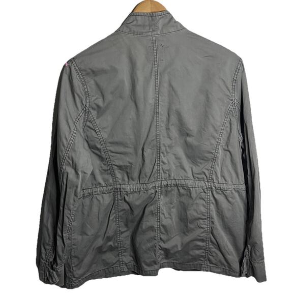 Kensie Jeans Military Utility Full Zip + Snap Button Cargo Jacket Women’s Size L - Picture 2 of 4